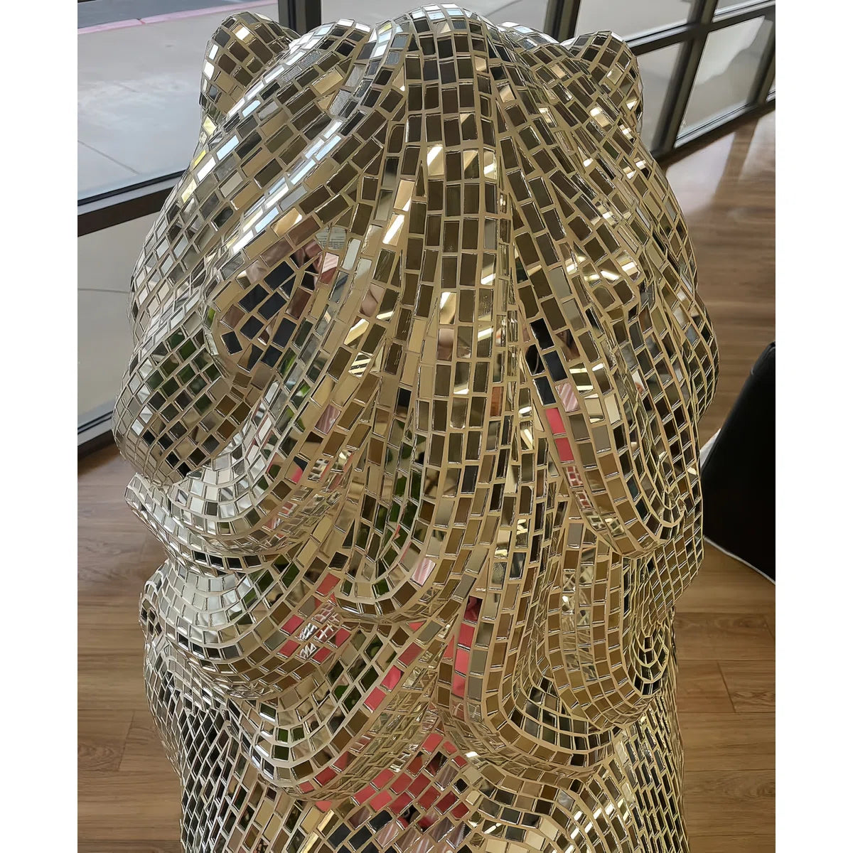Lion Statue With mirrored Diamond Exterio