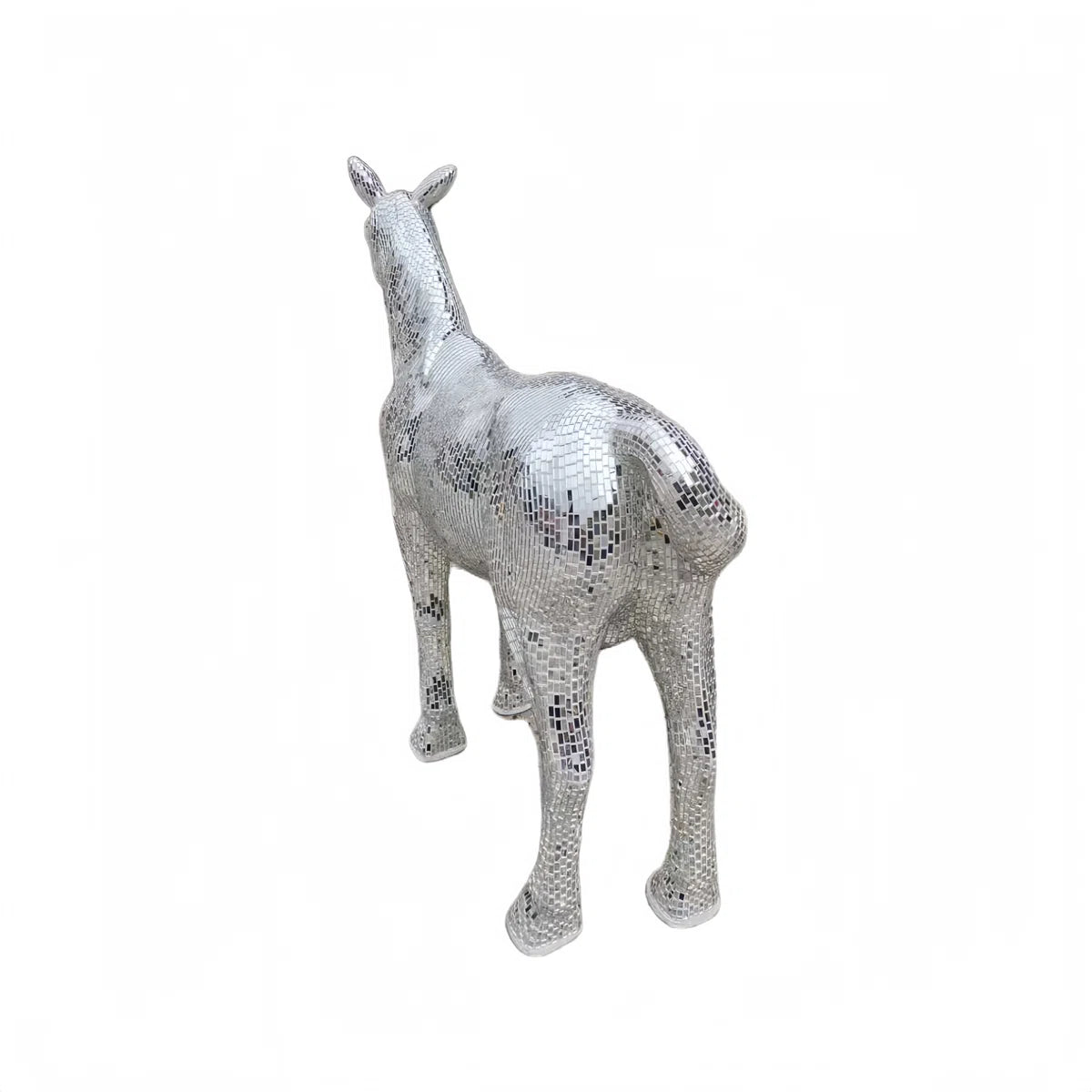 Horse Statue With mirrored Diamond Exterio Size:91.34"L x 24"W x 81.1"H
