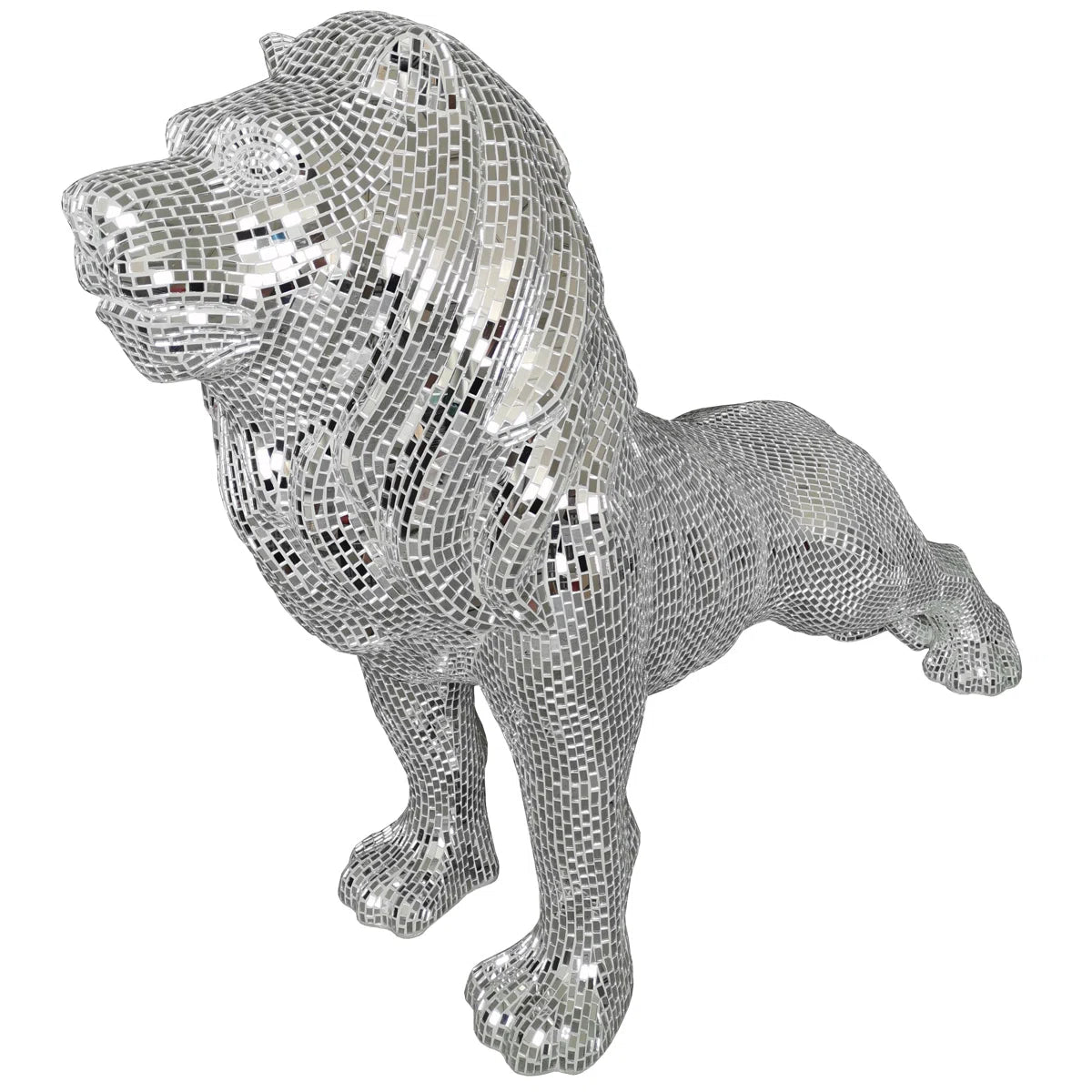 Lion Statue With mirrored Diamond Exterio